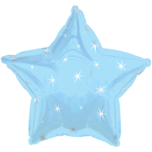 17″ Powder Blue Sparkle Star Balloon ( 5 Pack) – U.S. Party Co.