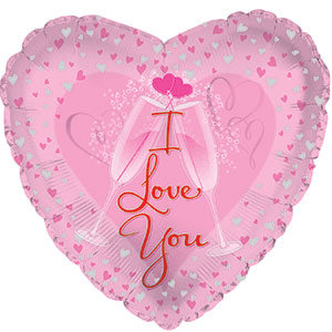 31" I Love You Champagne Clink Balloon (5 pack)