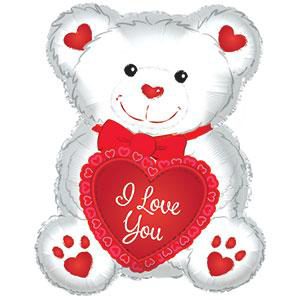 24" ILY White Teddy Bear (5 pack)