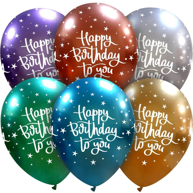 12″ Happy Birthday To You Titanium Balloons (100 count) – U.S. Party Co.