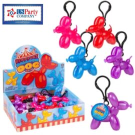 2.4" Stretchy Balloon Dog Clip On (24 Count)